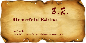 Bienenfeld Rubina névjegykártya
